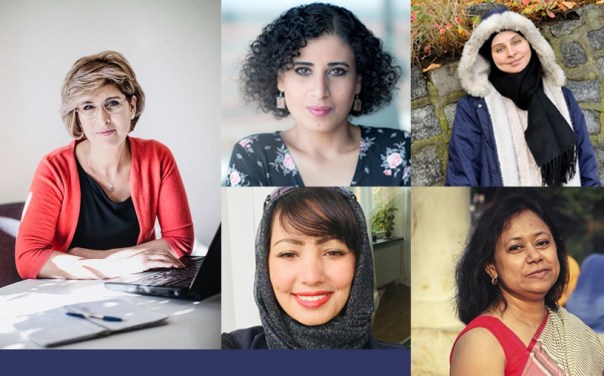 Women ICORN writers/artists 2018: Souzan Ibrahim, Sahar Mousa, Maha Nasser, Wesam AlMadani, Supriti Dhar.